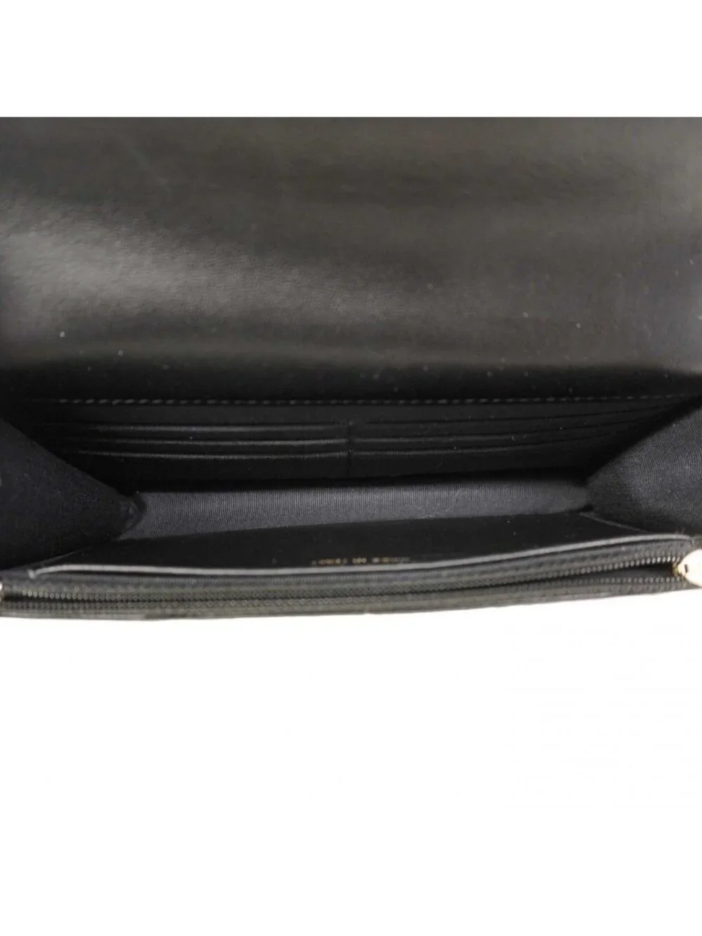 ★SOLD★ Chanel Shoulder Wallet Quilted Pearl Lambskin Black Champagne Gold - Picture 4 of 10
